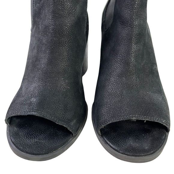 Lucky Brand Womens Kassidy Open Toe Block Heel Ankle Boots Booties Leather 7.5 - Picture 7 of 16